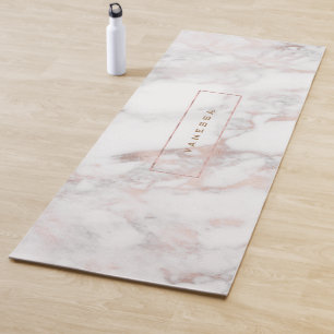 Tapis De Yoga Marbre rose-or de luxe