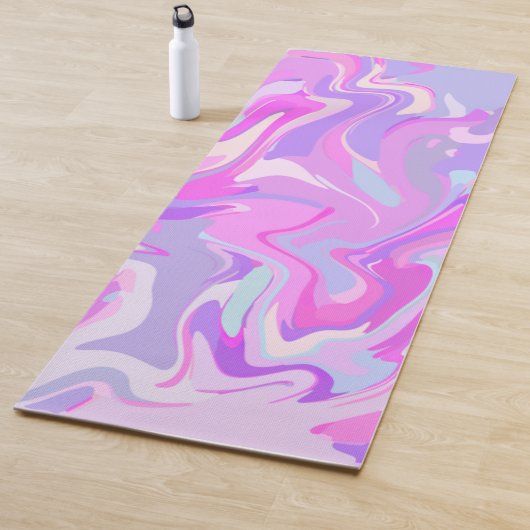 Tapis De Yoga Marbré rose violet Turquoise (En situation)