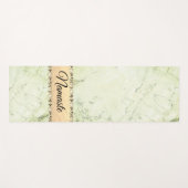 Tapis De Yoga Marbre vert Diamant Bling Namaste (Devant (Horizontal))