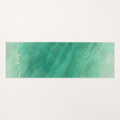 Tapis De Yoga Marbre vert moderne Abstrait Yoga Mat avec initial (Devant (Horizontal))