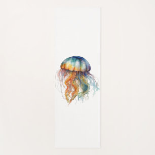 Tapis De Yoga Marée arc-en-ciel Méduse : Aquarelle