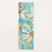 Tapis De Yoga Marguerites blanches sur le bleu (Devant)