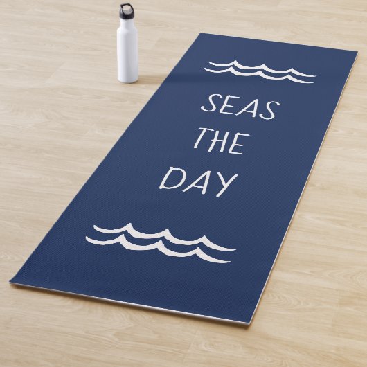 Tapis De Yoga Marine Mer Bleue le jour Vagues Nautique (En situation)