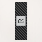 Tapis De Yoga Masculine rayé noir et gris (Devant)