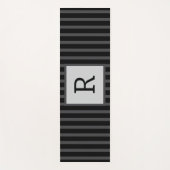 Tapis De Yoga Masculine rayé noir et gris (Devant)