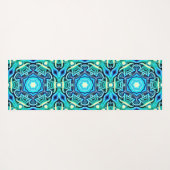 Tapis De Yoga Mat de yoga bleu et vert (Dos (Horizontal))