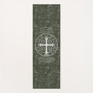 Tapis De Yoga Médaille Saint Benoît avec prière latine