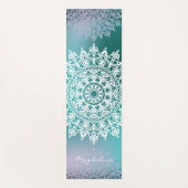 Tapis De Yoga Méditation Abstraite Nom Fleur Jade Green Mandala (Devant)