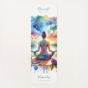 Tapis De Yoga Méditation de Yoga Zen dans la Nature Aquarelle Pa