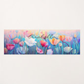 Tapis De Yoga Méditation du champ de fleurs d'aquarelle (Devant (Horizontal))