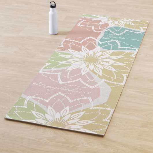 Tapis De Yoga Méditation géométrique Nom Fleur Gratitude Mandala (En situation)