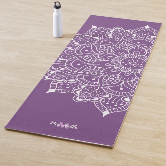 Tapis De Yoga Méditation Mandala Personnelle Violet (En situation)