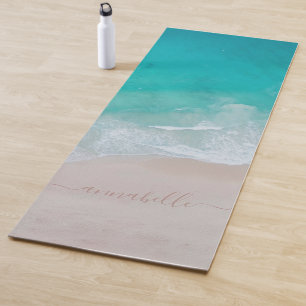 Tapis De Yoga méditation sur l'océan des plages de sable tropi