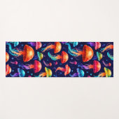 Tapis De Yoga Méduse colorée (Devant (Horizontal))