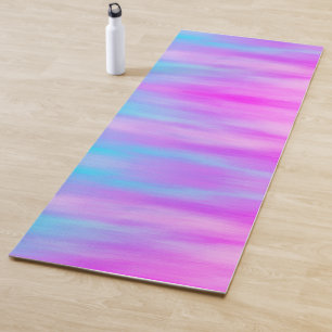 Tapis De Yoga Mélange doux de bleu ciel rose violet Ombre