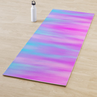 Tapis De Yoga Mélange doux de bleu ciel rose violet Ombre