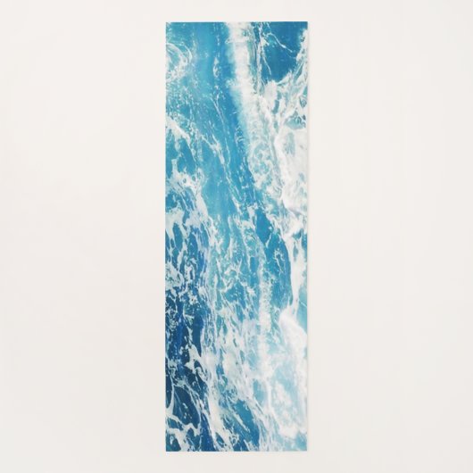 Tapis De Yoga Mer Bleue personnalisée et vagues Océan (Dos)
