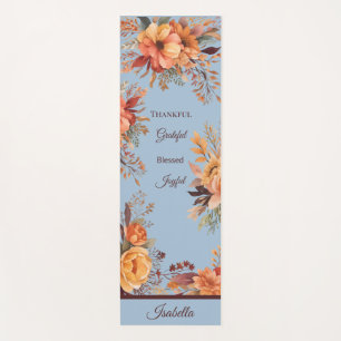 Tapis De Yoga Merci Grategul Béni Floral Thanksgiving