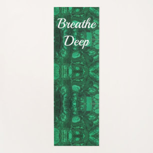 Tapis De Yoga Message Calmant Abstrait Vert Respirer Profondémen