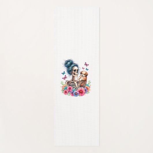 Tapis De Yoga Messy Bun Skeleton mignon Amoureux de les chiens c (Devant)