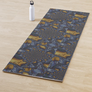 Tapis De Yoga Métal Moulé or et argent bleu