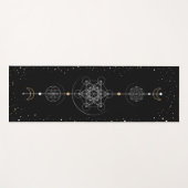 Tapis De Yoga Métatron lune et étoiles géométrie sacrée (Devant (Horizontal))