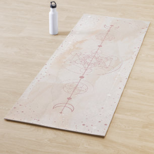 Tapis De Yoga Métatron lune et étoiles géométrie sacrée