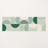 Tapis De Yoga Mid Century Moderne Abstrait Motif Sage Green (Devant (Horizontal))