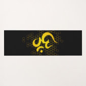 Tapis De Yoga Miel de l'OM - or noir (Dos (Horizontal))
