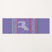 Tapis De Yoga Mignonne âne Douleur moche Vacances de Noël hiver (Devant (Horizontal))