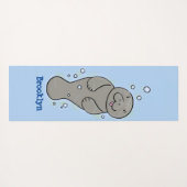 Tapis De Yoga Mignonne manatée bébé avec bulles illustration (Dos (Horizontal))