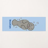 Tapis De Yoga Mignonne manatée bébé avec bulles illustration (Devant (Horizontal))