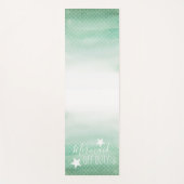 Tapis De Yoga Mignonne sirène verte et blanche hors service (Devant)