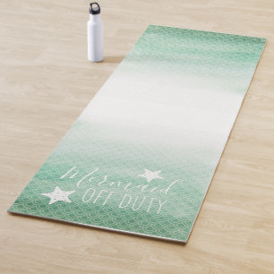 Tapis De Yoga Mignonne sirène verte et blanche hors service