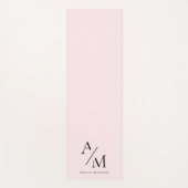 Tapis De Yoga Minimal Pastel rose initial et personnalisé (Devant)