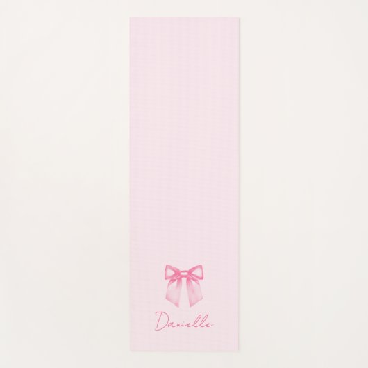 Tapis De Yoga Minimalist Pastel Pink Bow Exercise (Devant)