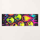 Tapis De Yoga Mix Neon Funky Emoji (Devant (Horizontal))