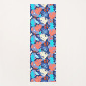 Tapis De Yoga Mod Monstera Leaf Abstrait Hawaiian Tropical -Navy (Devant)