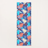 Tapis De Yoga Mod Monstera Leaf Abstrait Hawaiian Tropical -Navy (Dos)