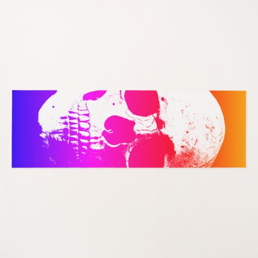 Tapis De Yoga Modèle crâne Jaune Orange Rouge Bleu Violet (Devant (Horizontal))