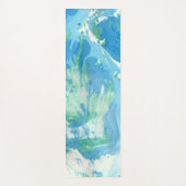 Tapis De Yoga Modèle d'art Abstrait moderne bleu vert blanc (Devant)