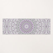 Tapis De Yoga Modèle de mandala lavande et vert (Devant (Horizontal))