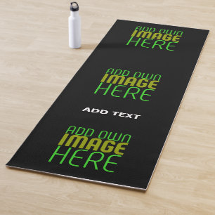 TAPIS DE YOGA MODÈLE DE TEXTE D'IMAGE NOIRE SIMPLE ET MODERNE