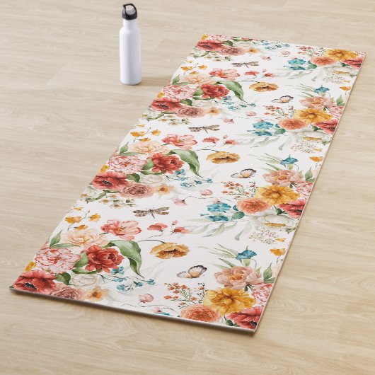 Tapis De Yoga Modèle floral du jardin (En situation)