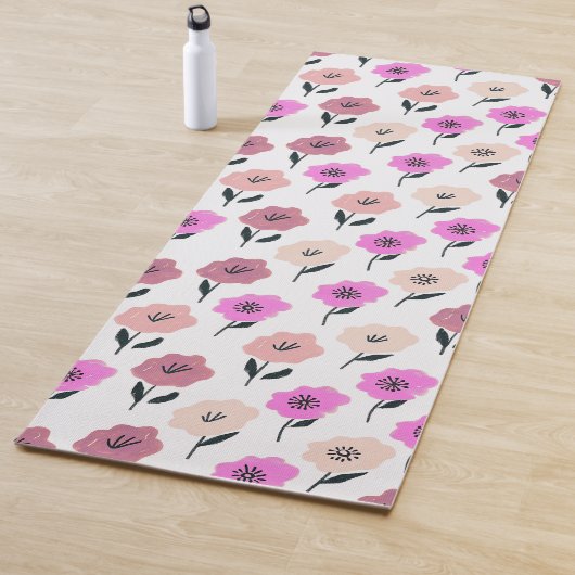 Tapis De Yoga Modèle floral dynamique (En situation)