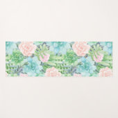 Tapis De Yoga Modèle floral Succulent (Devant (Horizontal))