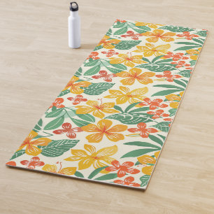 Tapis De Yoga Modèle floral tropical vibre