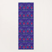 Tapis De Yoga Modèle floral | violet et rouge | Fleurs (Dos)