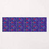 Tapis De Yoga Modèle floral | violet et rouge | Fleurs (Devant (Horizontal))