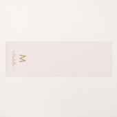 Tapis De Yoga Modern Blush Pink Gold Script Monogram (Devant (Horizontal))